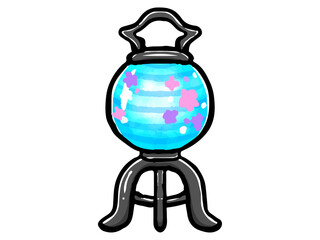 盆提灯の落書き風イラスト素材