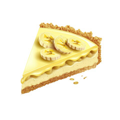 Delicious Banana Cream Tart Slice with Oat Crust - Close-up Studio Shot