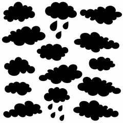 Dark Clouds silhouettes vector stock illustration