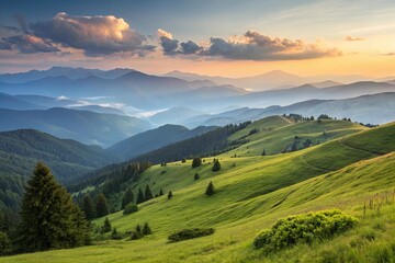 Tranquil Forest Background with Natural Light and Foliage