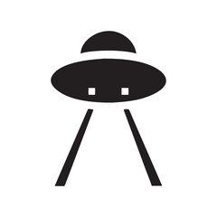 Ufo beaming light down to the ground silhouette