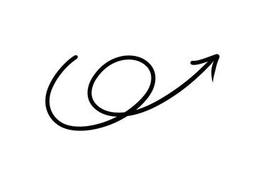 Curly Hand Drawn Arrow PNG Transparent for Infographic Designs
