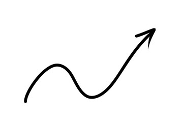 Hand Drawn Curved Arrow PNG Transparent Background for Infographics