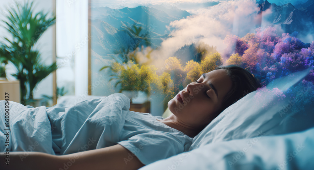 Aufkleber a person is deeply relaxed during a hypnosis session designed to improve sleep quality and address i