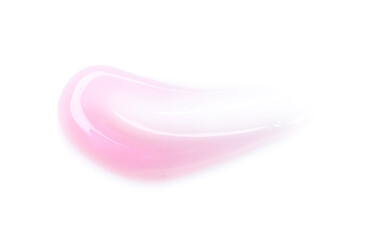 Light pink lip gloss isolated on white