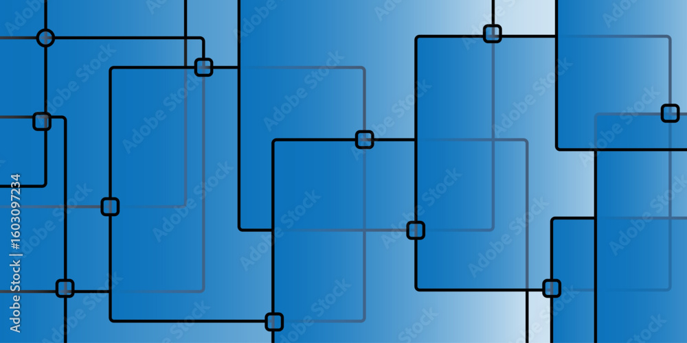 Fototapete abstract background with lines, blue color technology concept geometric line vector background. tech
