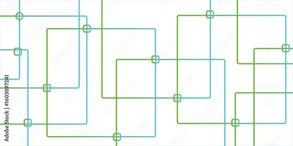 Fototapete abstract background with lines, green color technology concept geometric line vector background. tec