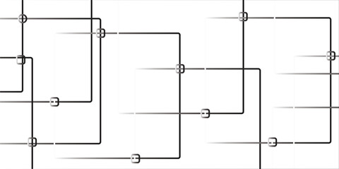 Abstract background with lines, gray color technology concept geometric line vector background. Technology and square shapes in random geometric pattern. seamless random chaotic digital line.