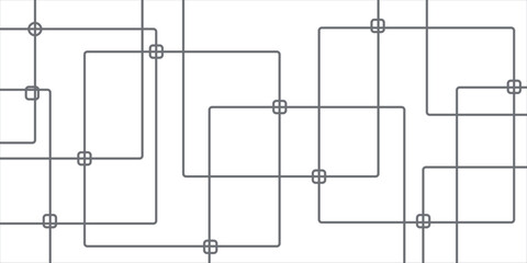 Abstract background with lines, White color technology concept geometric line vector background. Technology and square shapes in random geometric pattern. seamless random chaotic digital line.