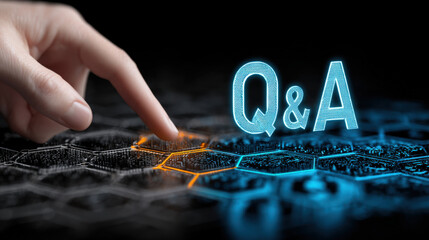 Digital Interaction Finger Touching Abstract QA Dashboard Concept