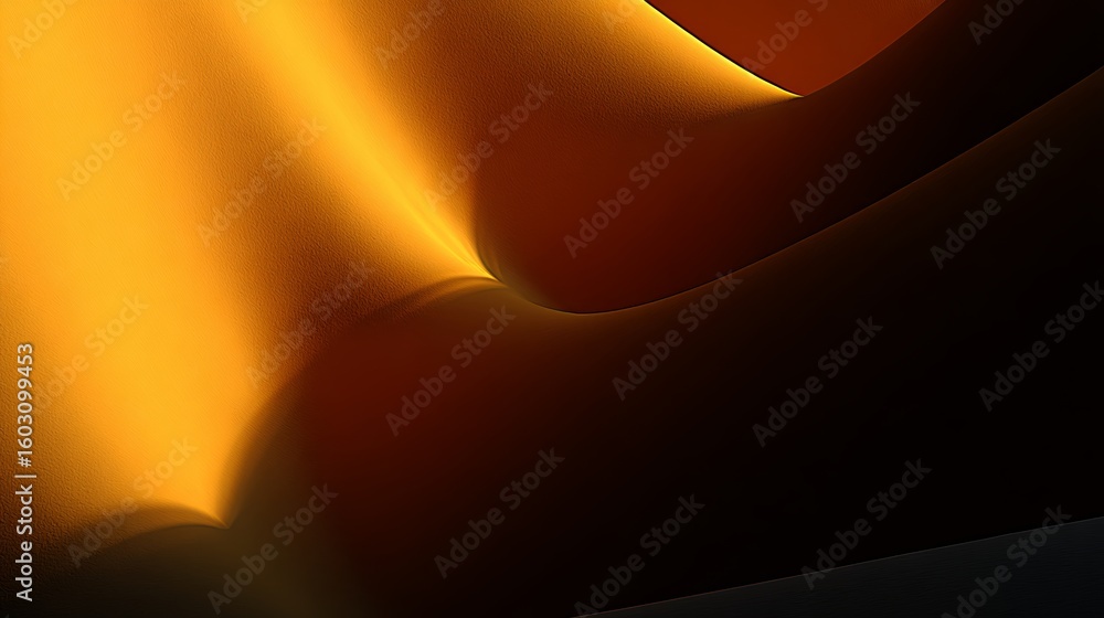 Poster smooth glossy texture featuring dark orange and warm tones in a modern abstract layout with ample ne