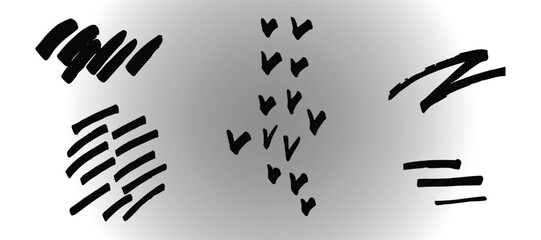 set of elements in grunge style on white background Vector