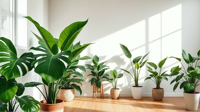 Enhancing Interior Spaces with Lush Greenery Creating a Serene and Invigorating Atmosphere with a Variety of Indoor Plants Bringing Nature Indoors for a Healthier and Happier Living Environment