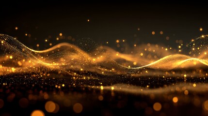 Abstract Gold Wave with Particle
