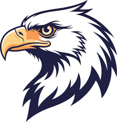 Fototapeta premium Bald eagle head vector illustration design for logo mascot and print design