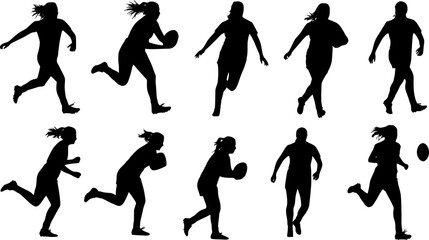 Female rugby player silhouette