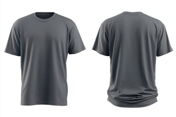 Gray T-shirt Mockup Front and Back View