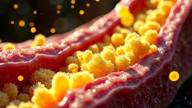 arteries, Arterial plaque, Vascular health. Heart disease. Plaque buildup blocks blood flow. Vessel rigidity limits pulse adaptability. Heart health relies on artery purity.