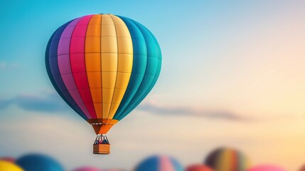Obraz premium Blurred hot air balloon background, colorful balloons