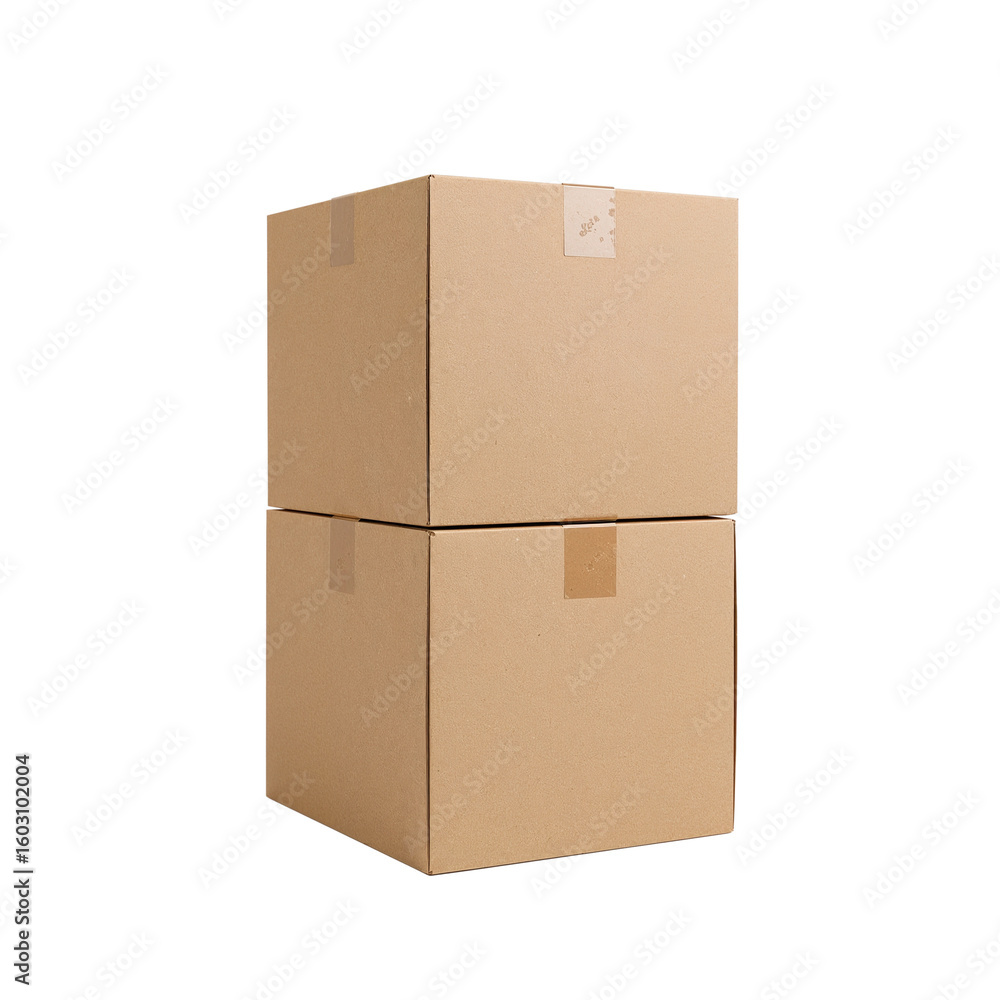 Poster stacked corrugated boxes on a plain setting showcase the essence of delivery service packaging