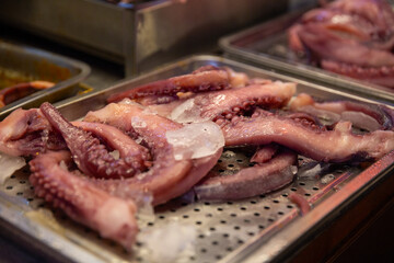Raw octopus tenticles