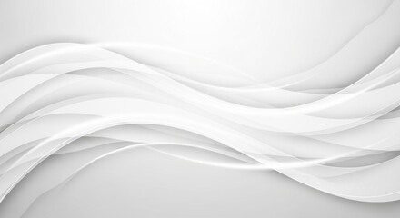 Abstract White Flowing Lines Gentle Smooth Curve Background