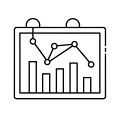 Continuous line art a data analytics dashboard graph chart