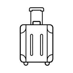 Continuous line art a rolling suitcase icon luggage travel