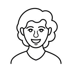 Continuous line art a smiling person's face drawing