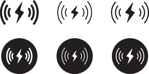 Wireless charging icon set. device symbols for efficient design, charging icons symbol, battery, charger, wireless vector illustration,
