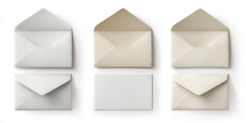 Envelope Mockups on White Background