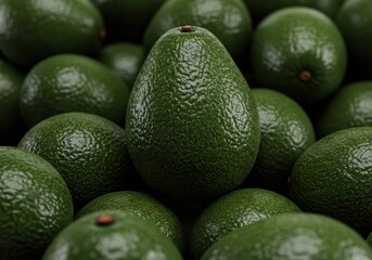 Fresh Avocados Piled Up – Tropical Green Fruit in High Resolution