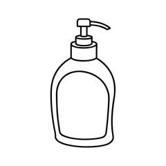 Outline a soap dispenser on a pump liquid