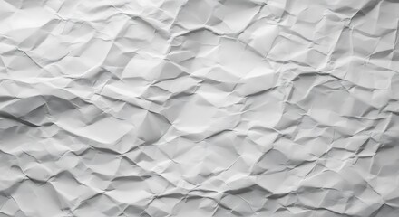 Detailed texture of crumpled white paper background surface
