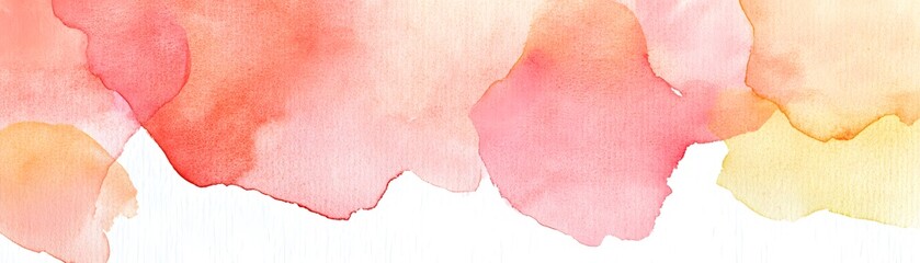 Watercolor paint splatter design on white background.