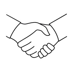 Fototapeta premium Single line art two hands shaking handshake agreement