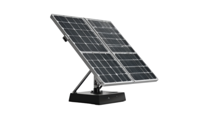 Solar panel, modern design, isolated on white background.