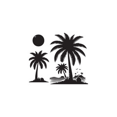 Fototapeta premium high-quality black silhouette vector illustration of a palm tree. palm tree vector 