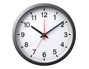  3D Analog Clock Icon with Subtle Shadows, Angled View, Realistic Style