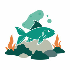 vector illustration of a fish