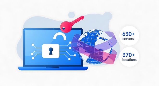 Digital security and global protection with secure servers and locations