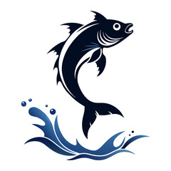 vector illustration of a black and white shark