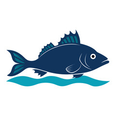 Obraz premium silihouette vectors Fish black & white