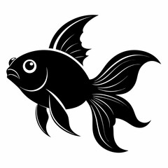 silihouette vectors Fish black & white