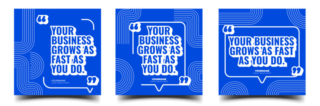 Quote social media post square banner template. Editable vector design with graphic styles.