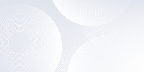 Vector white background with white circle lines. Digital future technology concept background