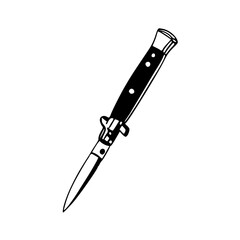 classic switchblade knife vector art