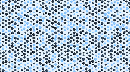 Abstract seamless pattern of blue and black circles in a dynamic, wavelike design.  Perfect for website backgrounds, textiles, and modern graphic design projects.
