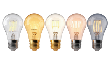 Assorted Light Bulbs Collection with Filament Detail