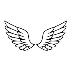simple angel wings line art